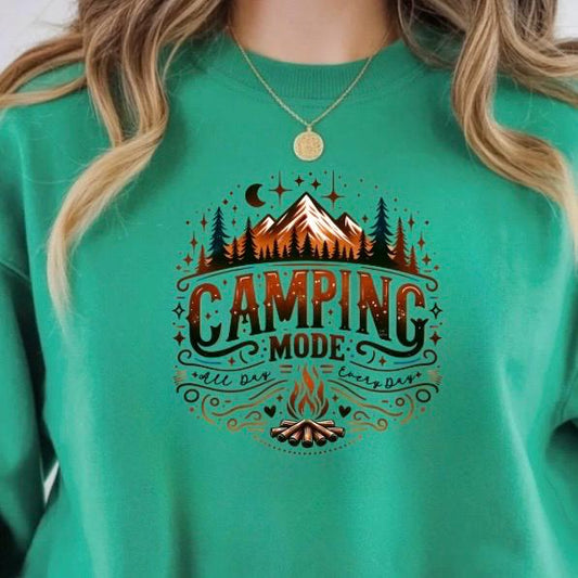 Camping Mode Shirt or Sweatshirt – Funny Camping Graphic Tee – Unisex Outdoor Lover Gift