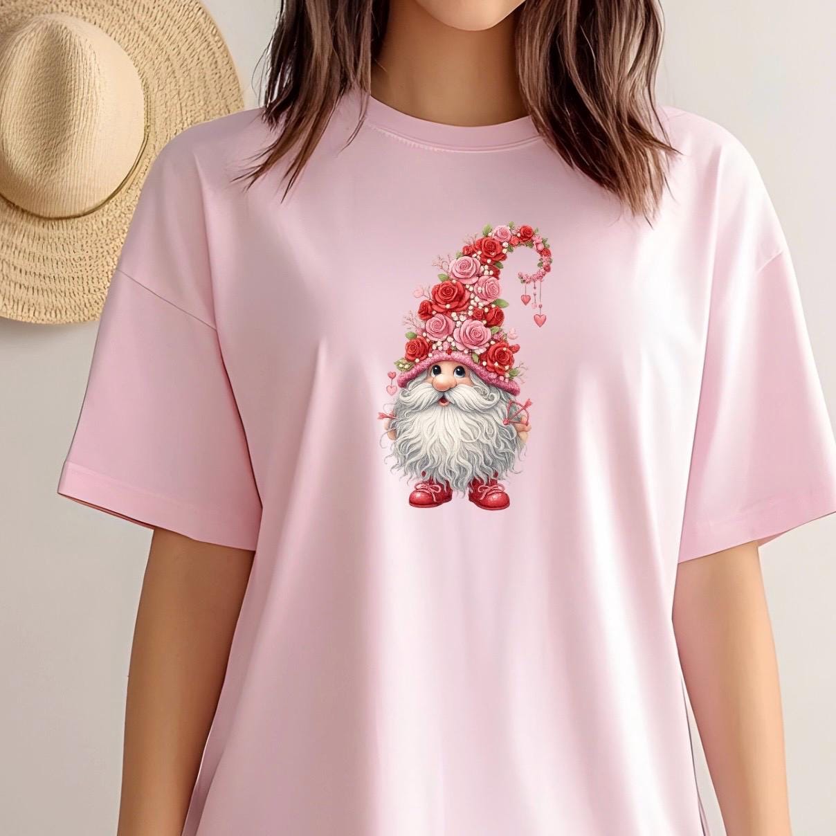 Valentine Gnome Shirt or Sweatshirt – Gildan Unisex Fit – Cute DTF Print for Women & Teens