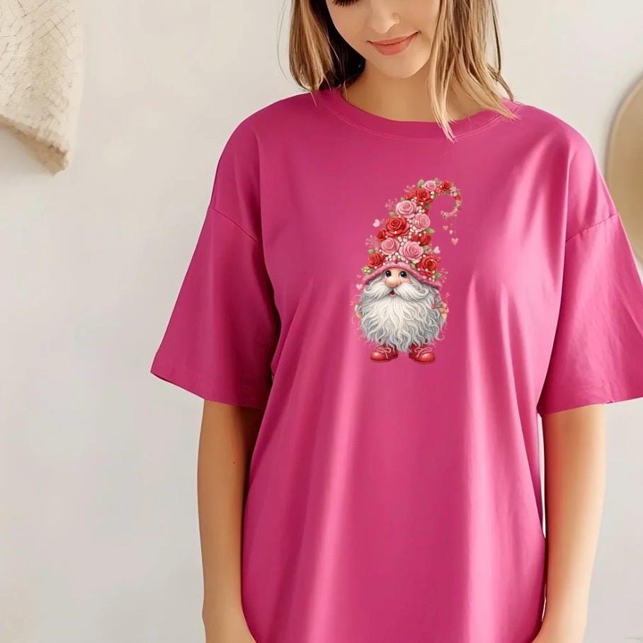 Valentine Gnome Shirt or Sweatshirt – Gildan Unisex Fit – Cute DTF Print for Women & Teens