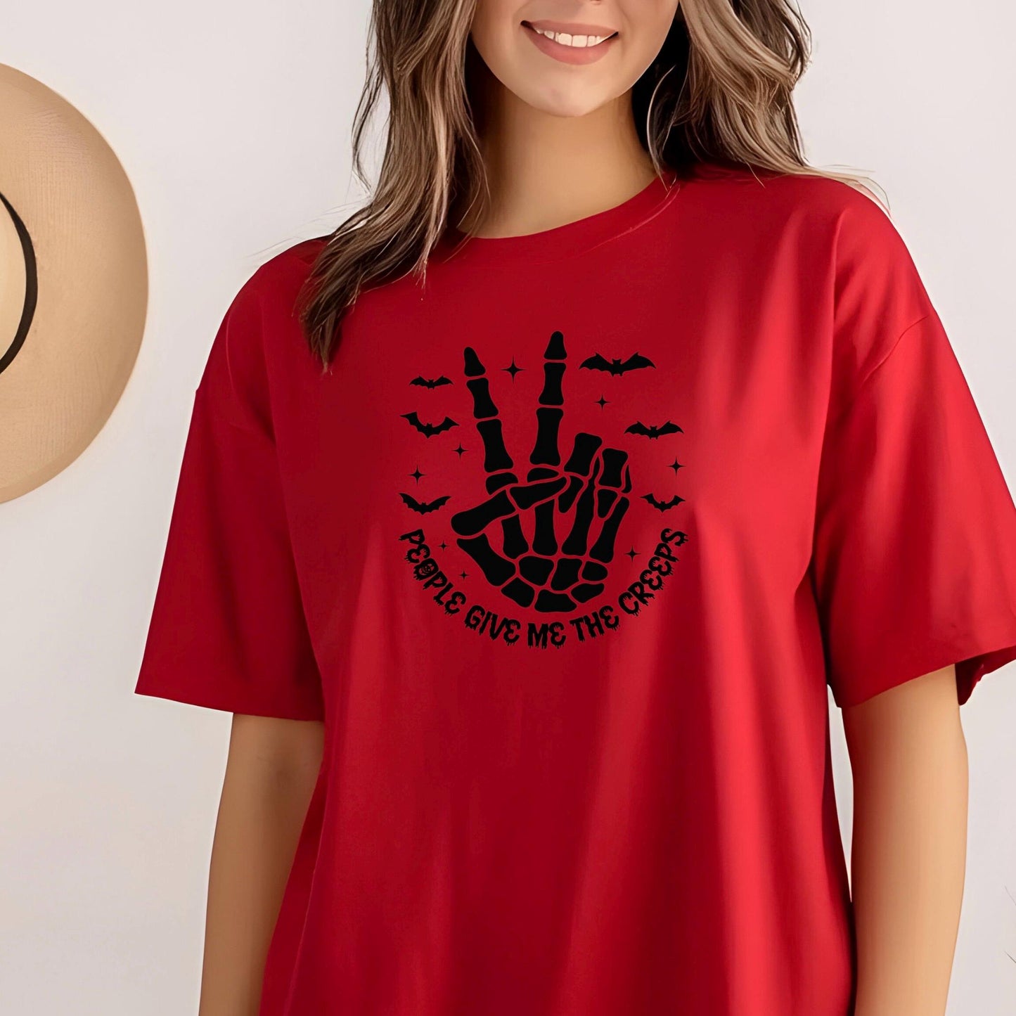 Skeleton Peace Sign Halloween Shirt, Spooky Fall Graphic Tee