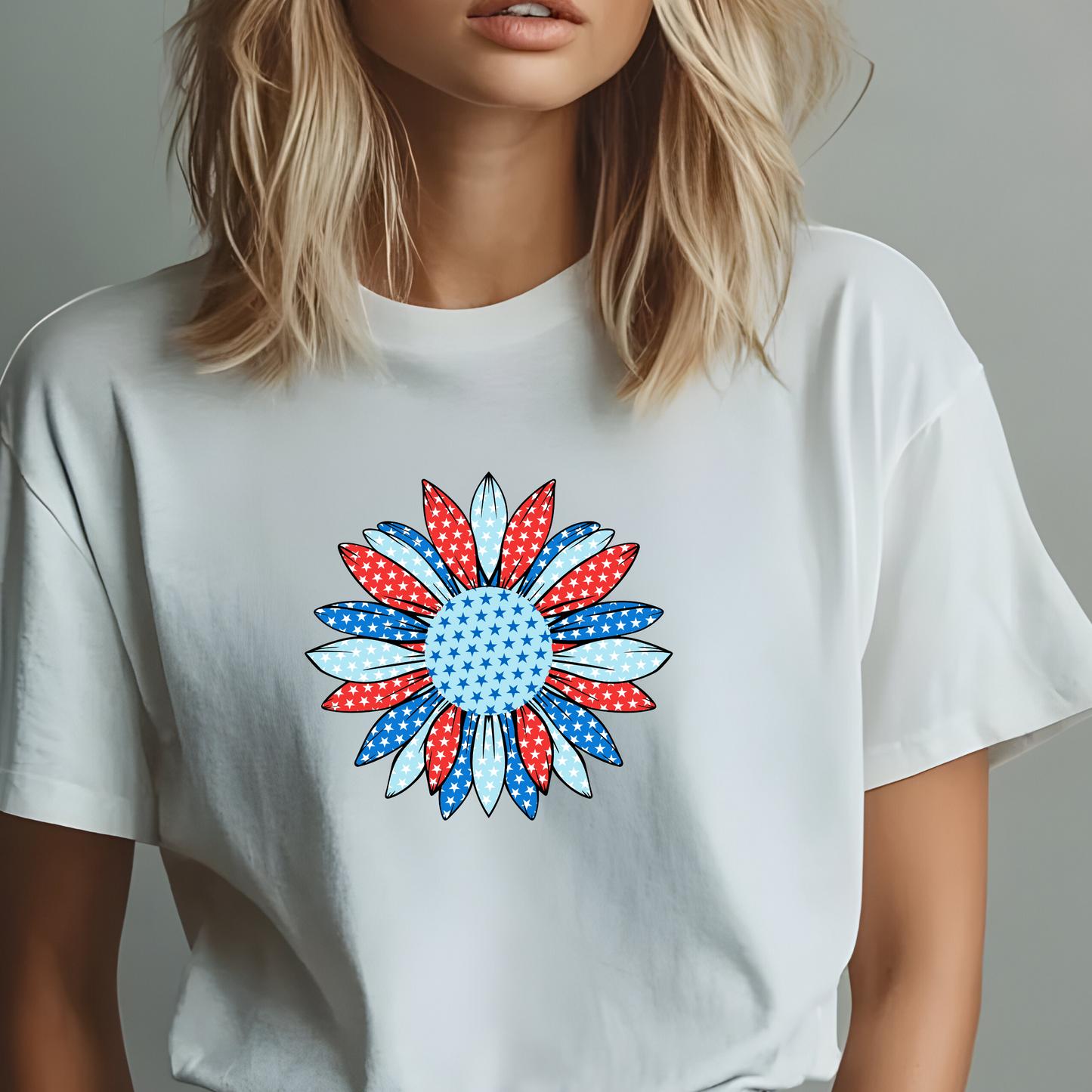 Patriotic Retro Polka Dot Flower Sweatshirt or t shirt