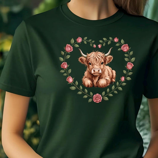 Highland Cow Valentine Sweatshirt or Shirt \ Cute Cow Love Gift for Animal Lovers Cozy Gildan