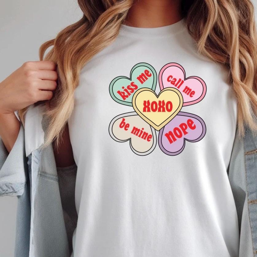 Valentine Conversation Hearts Crewneck — seasonal, gift‑friendly
