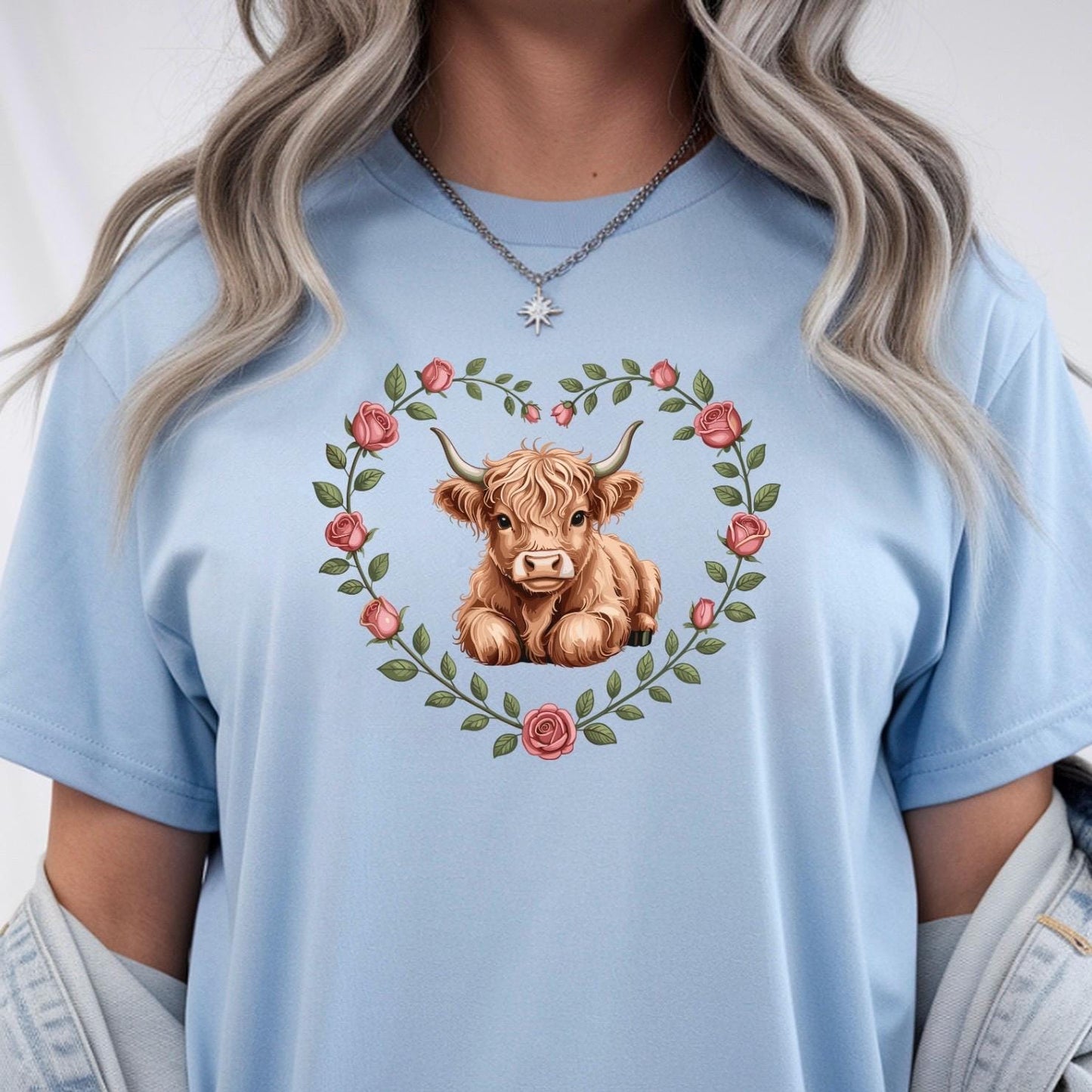 Highland Cow Valentine Sweatshirt or Shirt \ Cute Cow Love Gift for Animal Lovers Cozy Gildan