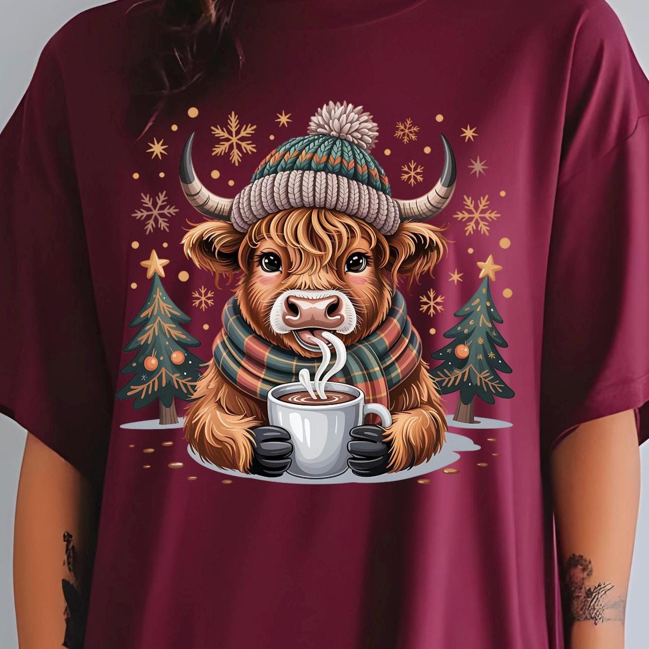 Highland Cow Hot Cocoa Sweatshirt or t shirt