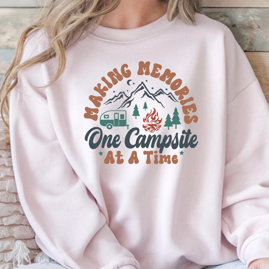 Camping Shirt or Sweatshirt – Making Memories One Campsite – RV & Nature Tee – Outdoor Adventure Gift