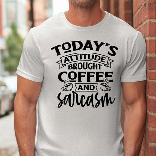 Today's Attitude Brought Coffee and Sarcasm Shirt | Funny Sarcastic Tee, Coffee Lover Sweatshirt, Cute Aesthetic Crewneck