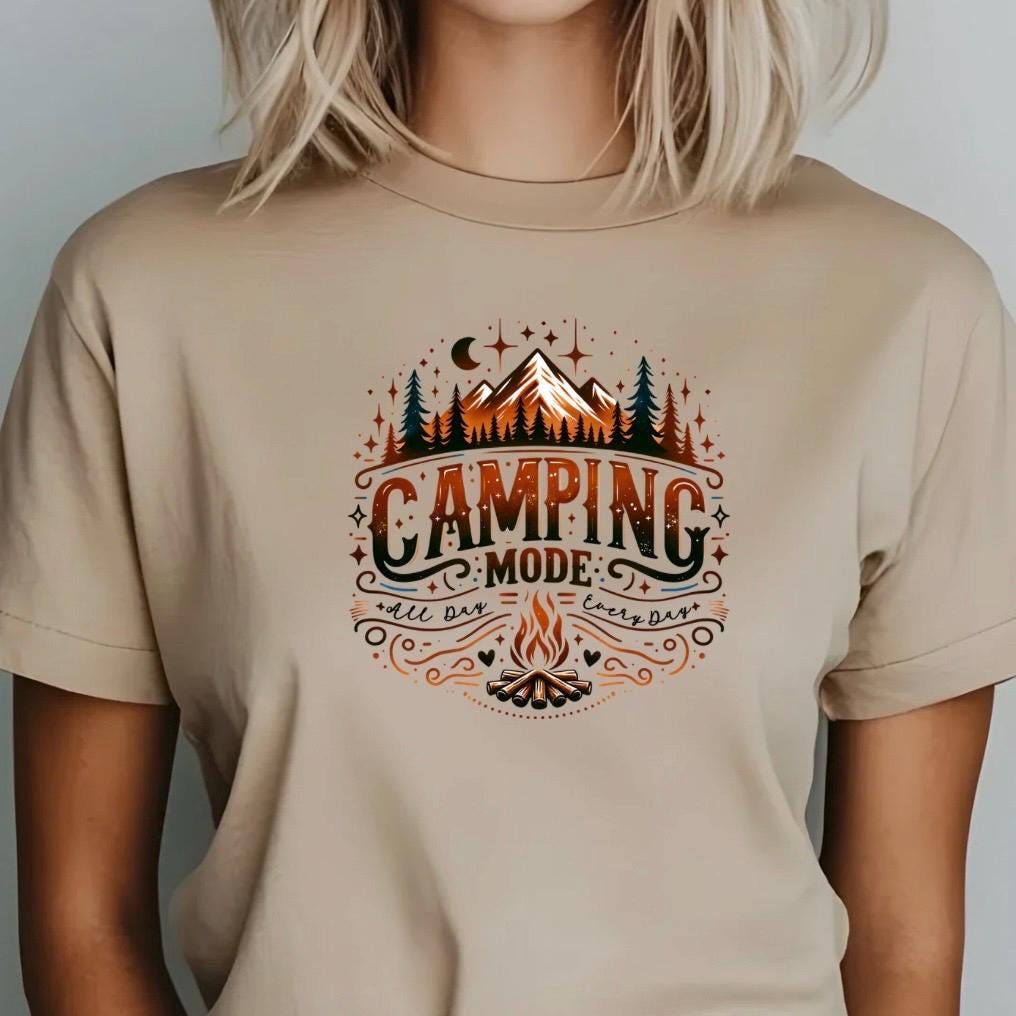 Camping Mode Shirt or Sweatshirt – Funny Camping Graphic Tee – Unisex Outdoor Lover Gift