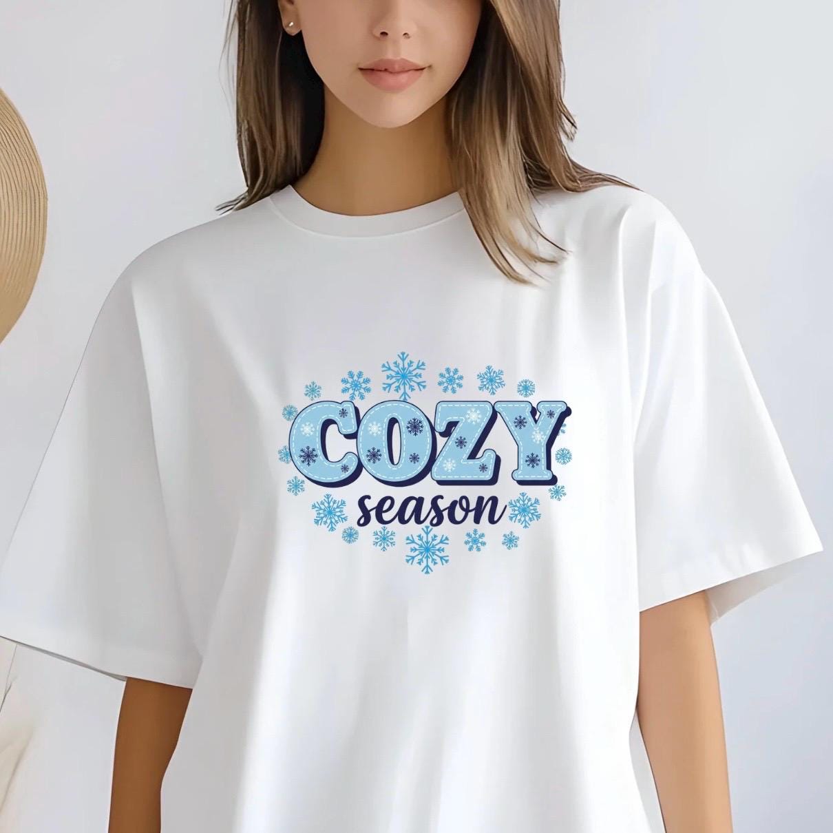 Cozy Season Shirt or Sweatshirt – Winter Snowflake Gildan Tee – Cozy Vibes Gift for Women