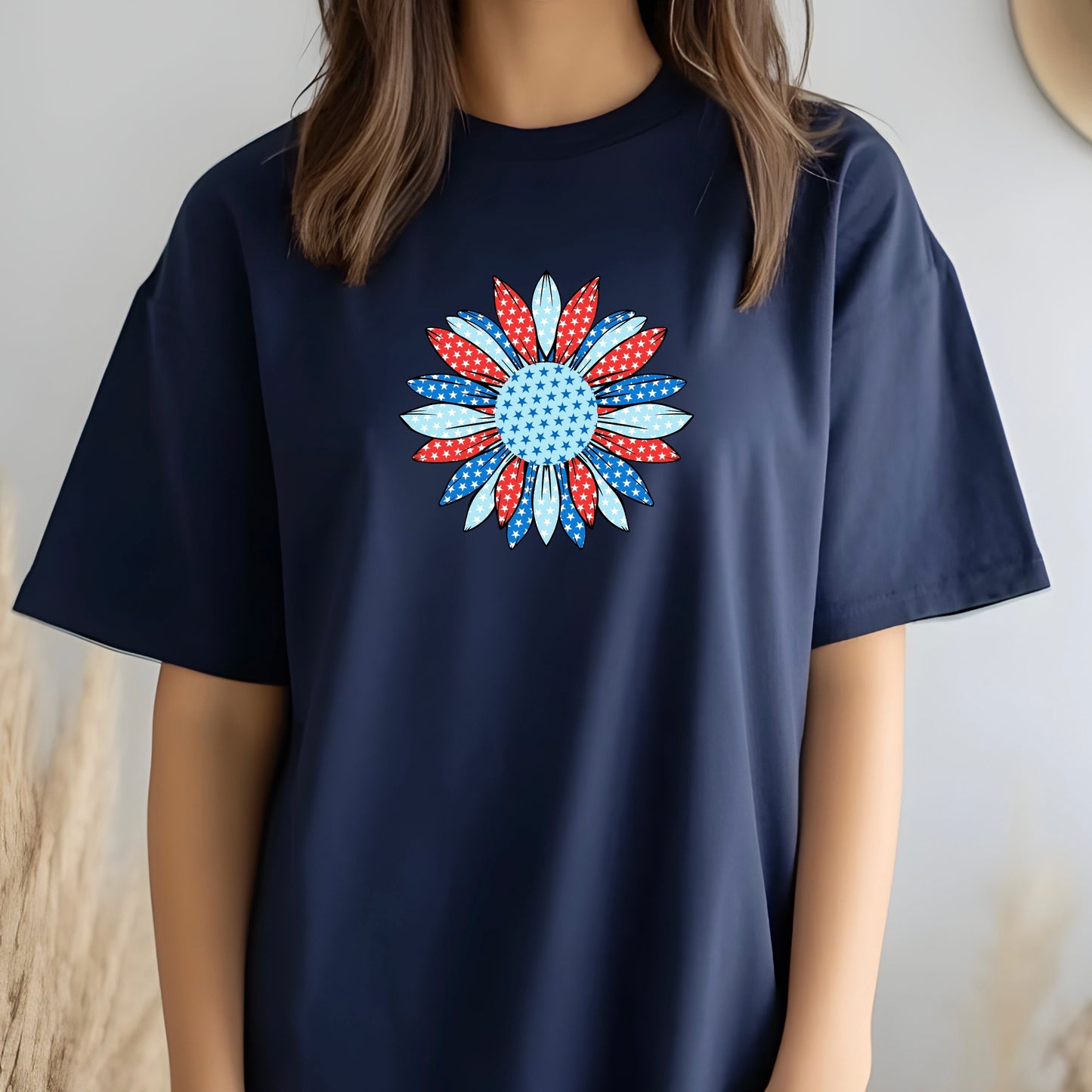 Patriotic Retro Polka Dot Flower Sweatshirt or t shirt