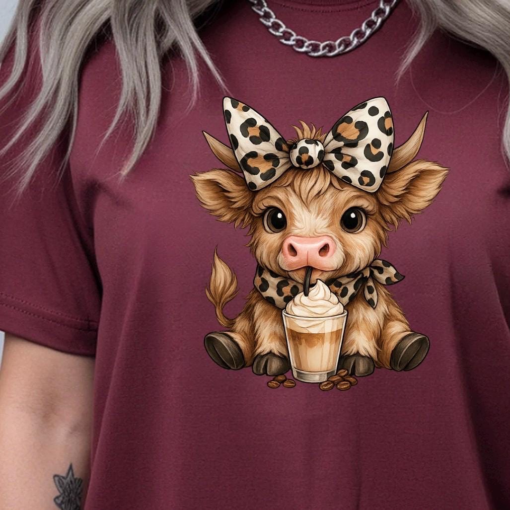 Highland Cow T Shirt or Sweatshirt Cute Cow Graphic Tee Cozy Animal Lover Gift Unisex Gildan