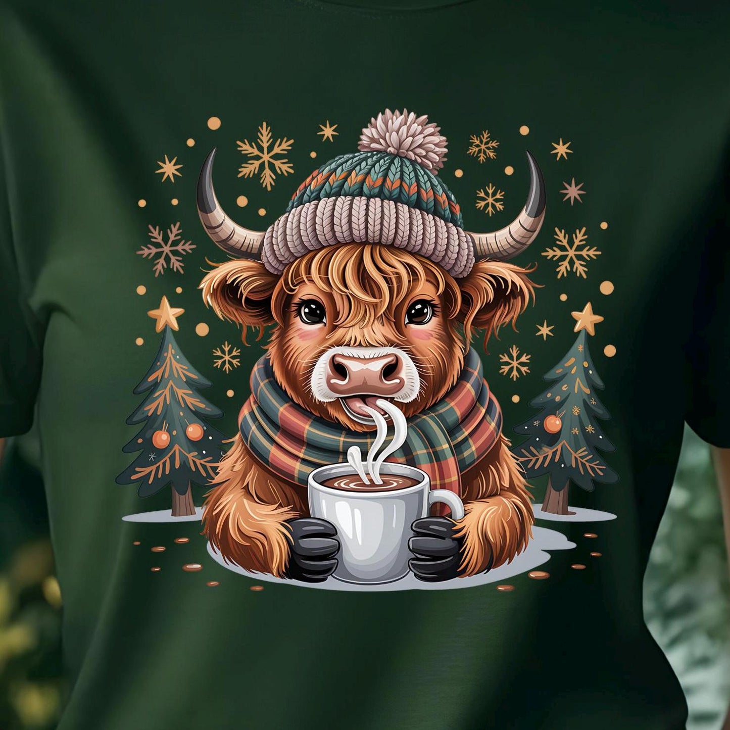 Highland Cow Hot Cocoa Sweatshirt or t shirt