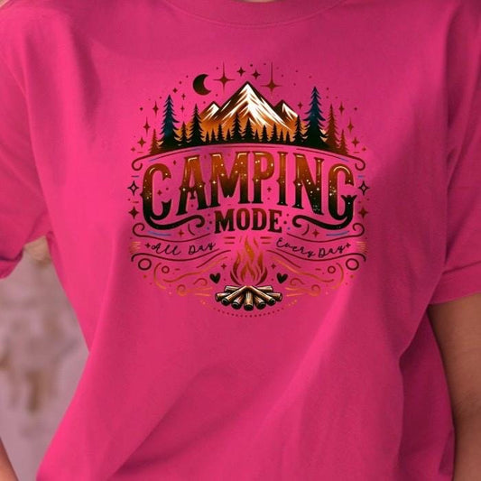 Camping Mode Shirt or Sweatshirt – Funny Camping Graphic Tee – Unisex Outdoor Lover Gift