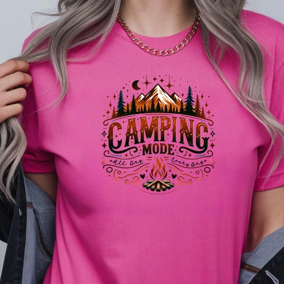 Camping Mode Shirt or Sweatshirt – Funny Camping Graphic Tee – Unisex Outdoor Lover Gift