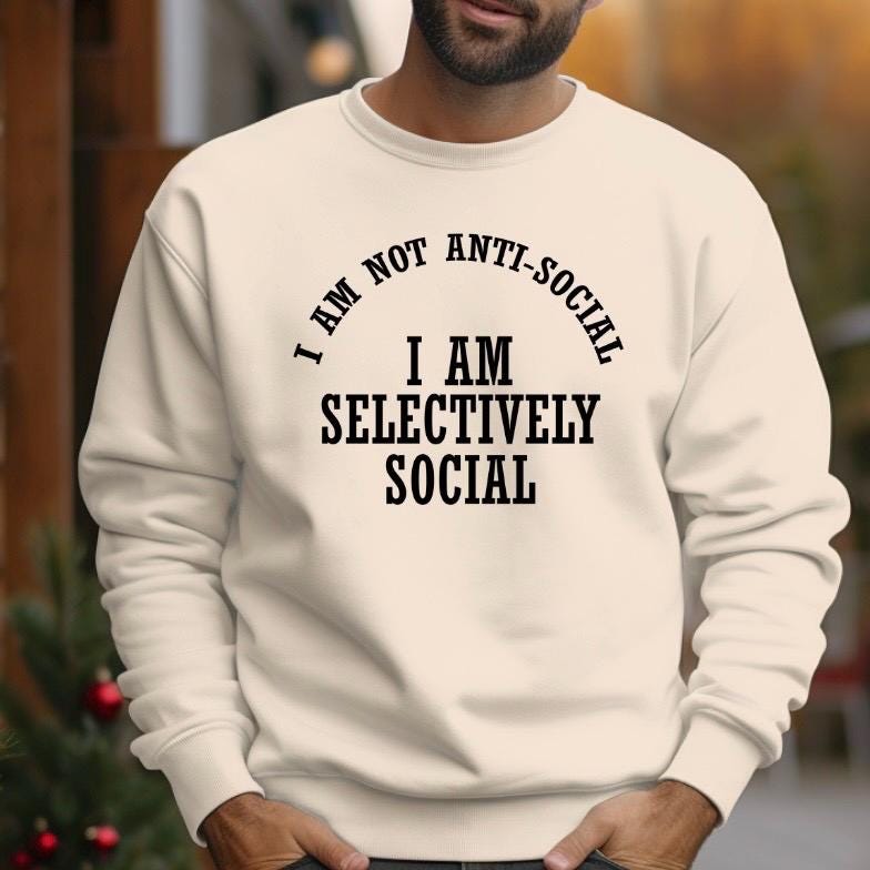 Selectively Social Shirt Funny Sarcastic T Shirt Unisex Gildan Tee Introvert Humor Gift