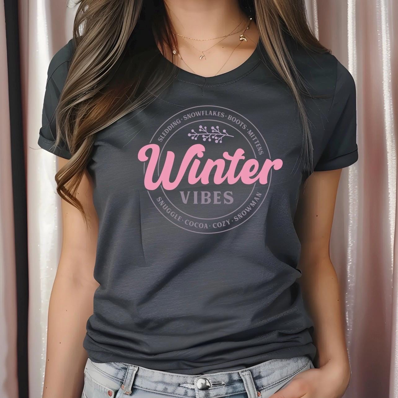 Winter Vibes" Graphic Tee | unisex Winter T-Shirt or sweatshirt for Women