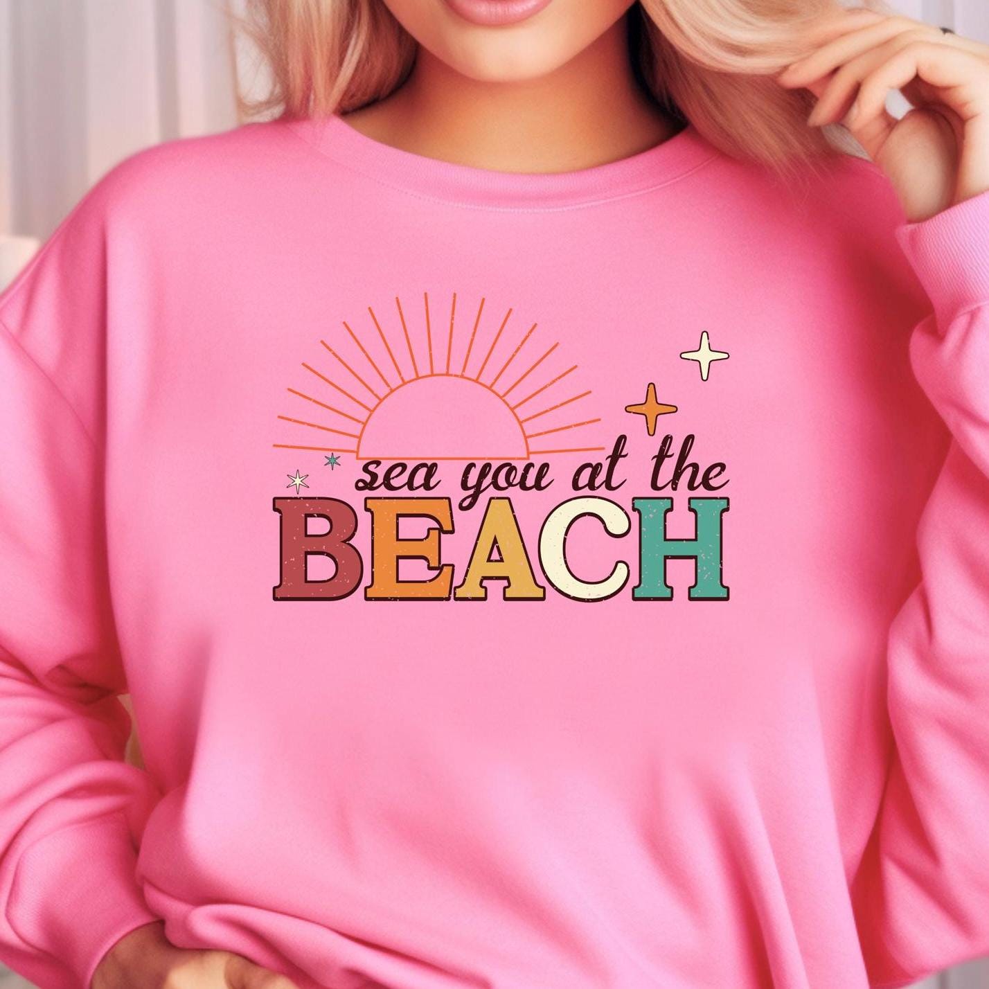 Sea You at the Beach Shirt, Beach Vacation Shirt, Summer Graphic Tee, Coastal Retro Beach Shirt