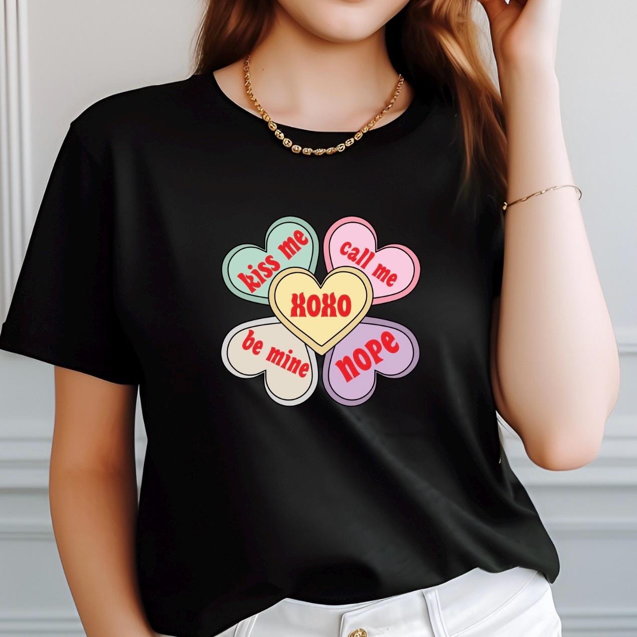 Valentine Conversation Hearts Crewneck — seasonal, gift‑friendly