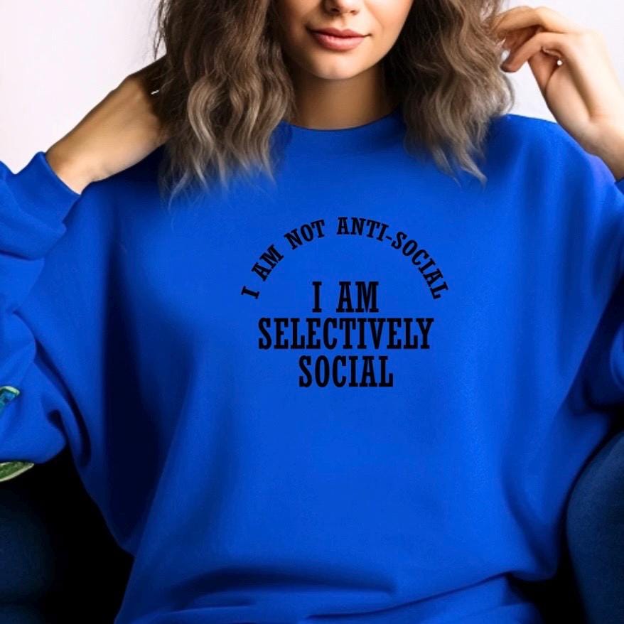 Selectively Social Shirt Funny Sarcastic T Shirt Unisex Gildan Tee Introvert Humor Gift