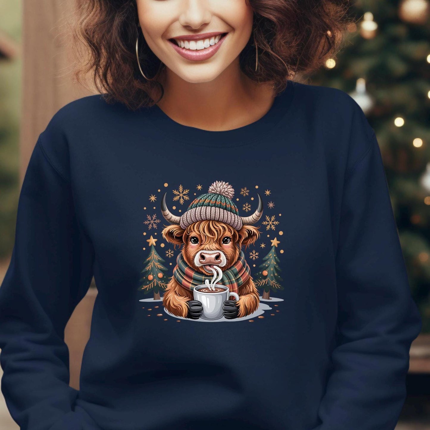 Highland Cow Hot Cocoa Sweatshirt or t shirt
