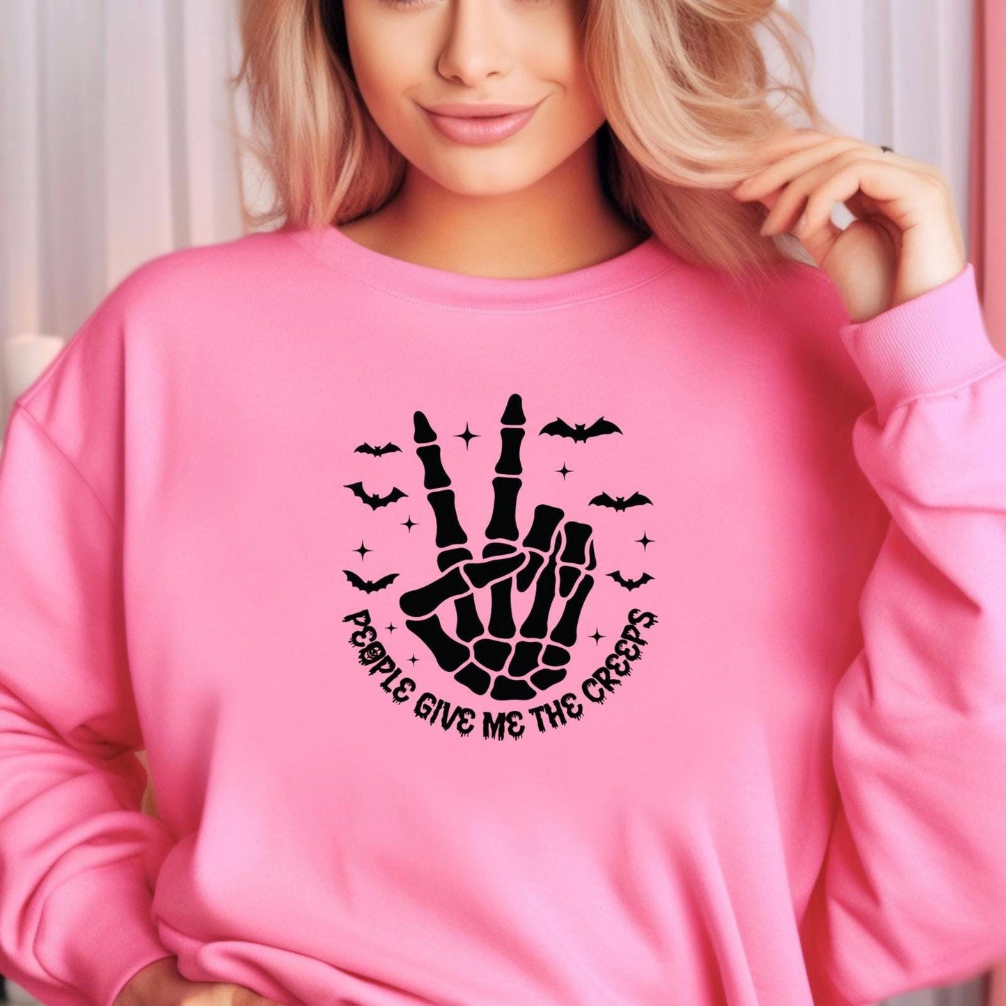 Skeleton Peace Sign Shirt, Spooky Halloween Graphic Tee, Fall Vibes