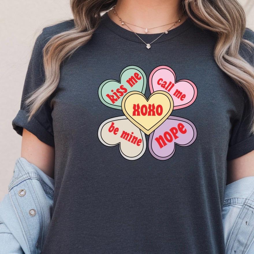 Valentine Conversation Hearts Crewneck — seasonal, gift‑friendly