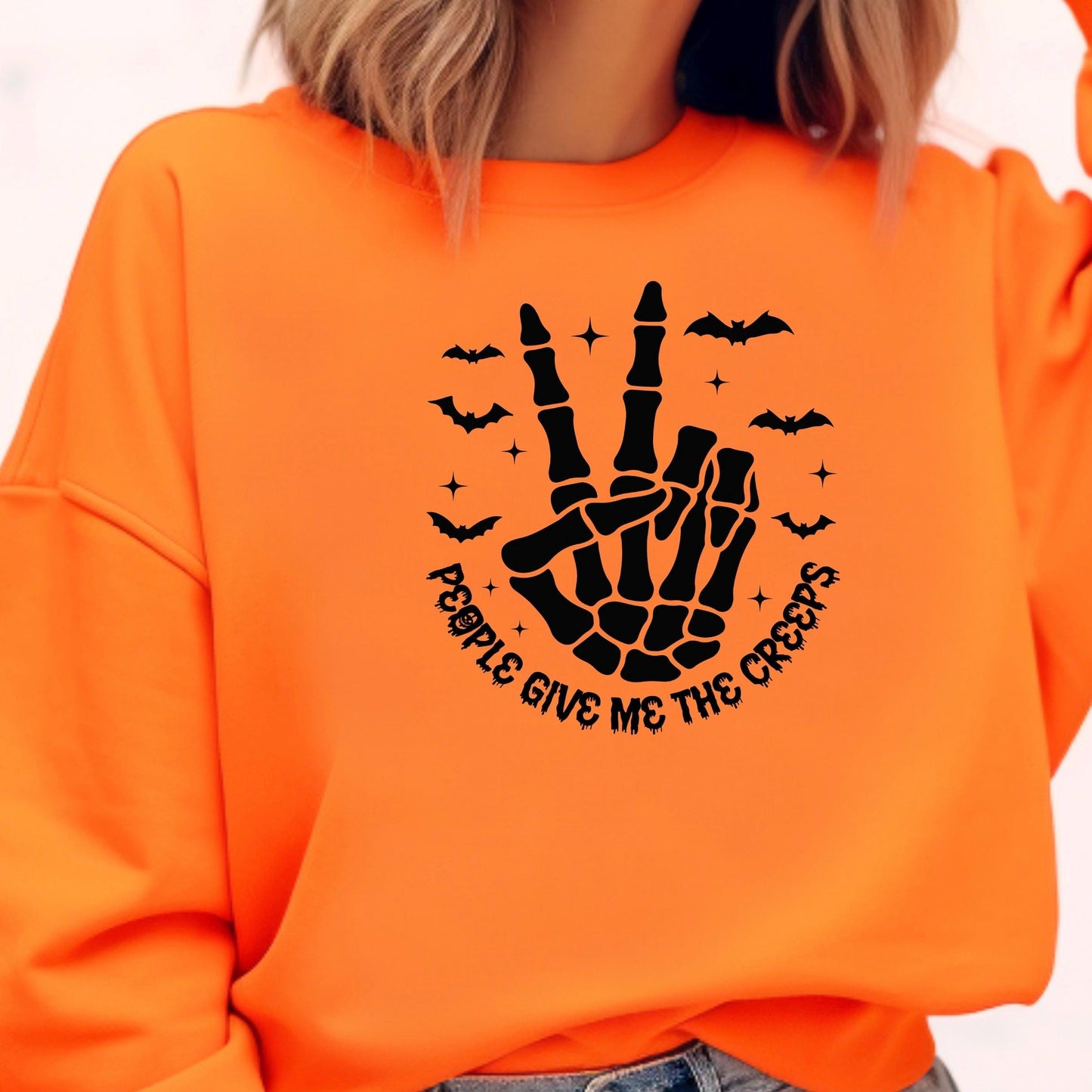 Skeleton Peace Sign Shirt, Spooky Halloween Graphic Tee, Fall Vibes
