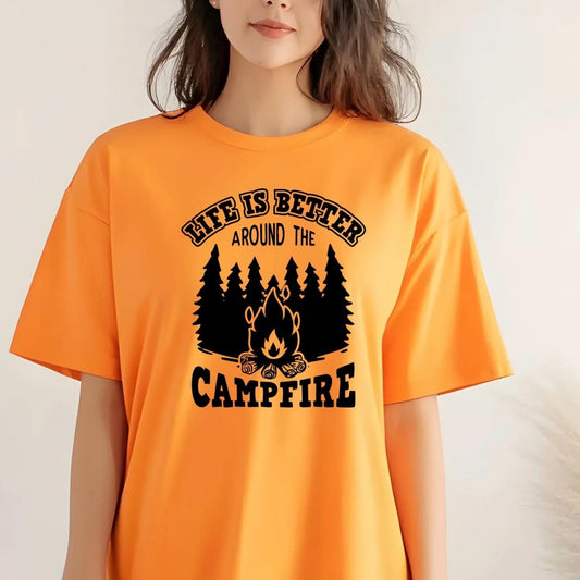 Life Is Better Around the Campfire Shirt or Sweatshirt – Camping Bonfire Forest Outdoor Lover Gift