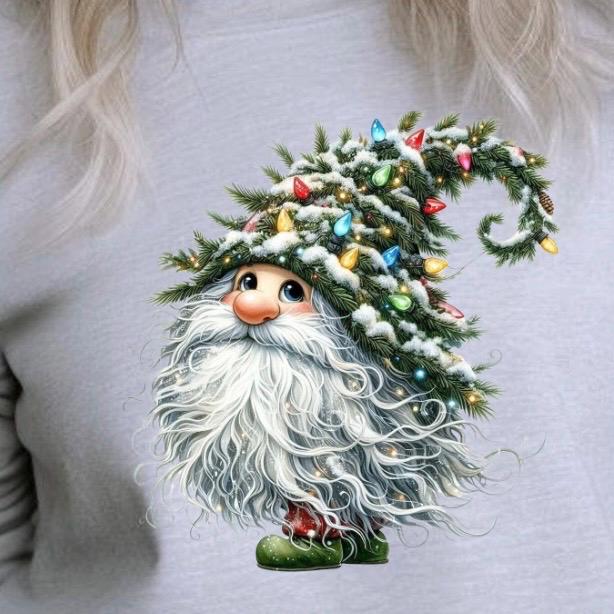 Whimsical Christmas Gnome Sweatshirt or Tee – Cozy Winter Apparel for Holiday Lovers