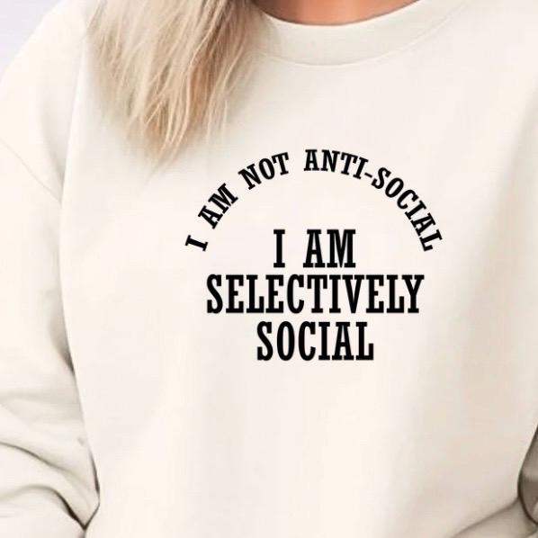 Selectively Social Shirt Funny Sarcastic T Shirt Unisex Gildan Tee Introvert Humor Gift