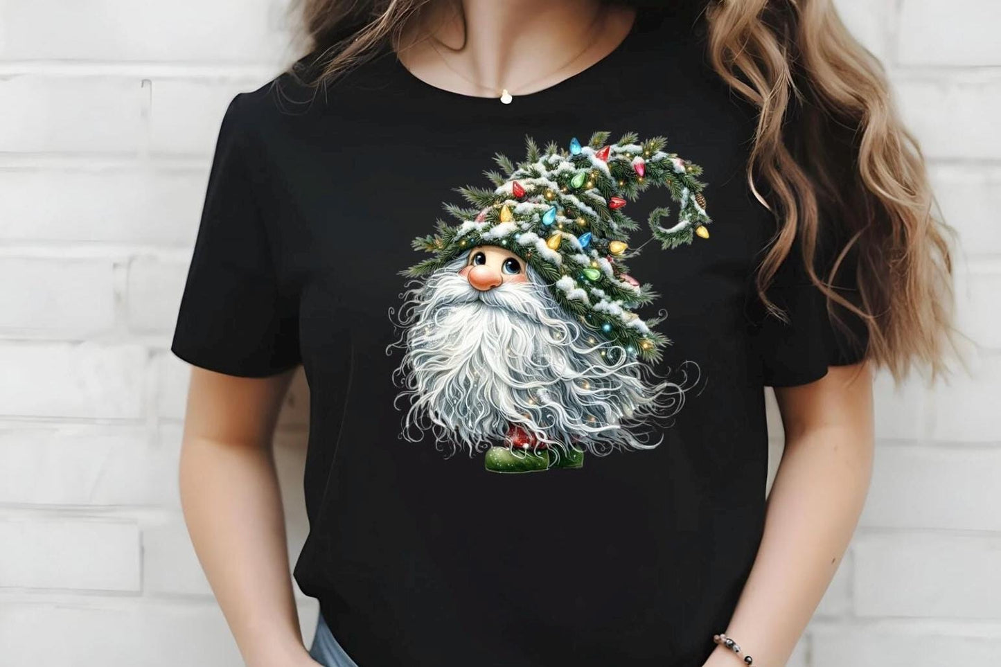 Whimsical Christmas Gnome Sweatshirt or Tee – Cozy Winter Apparel for Holiday Lovers