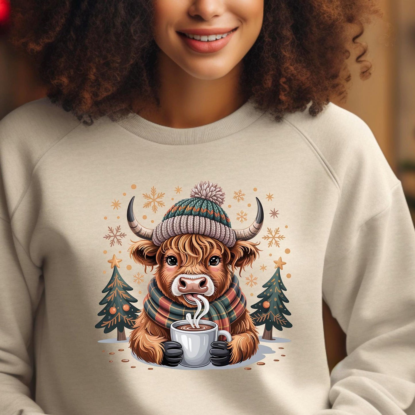 Highland Cow Hot Cocoa Sweatshirt or t shirt