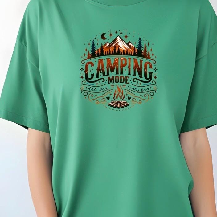 Camping Mode Shirt or Sweatshirt – Funny Camping Graphic Tee – Unisex Outdoor Lover Gift