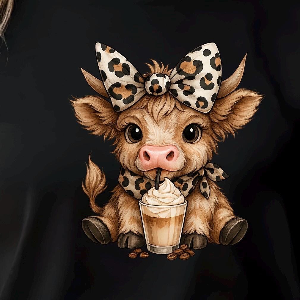 Highland Cow Shirt Sweatshirt Cute Cow Graphic Tee Cozy Animal Lover Gift Unisex Gildan