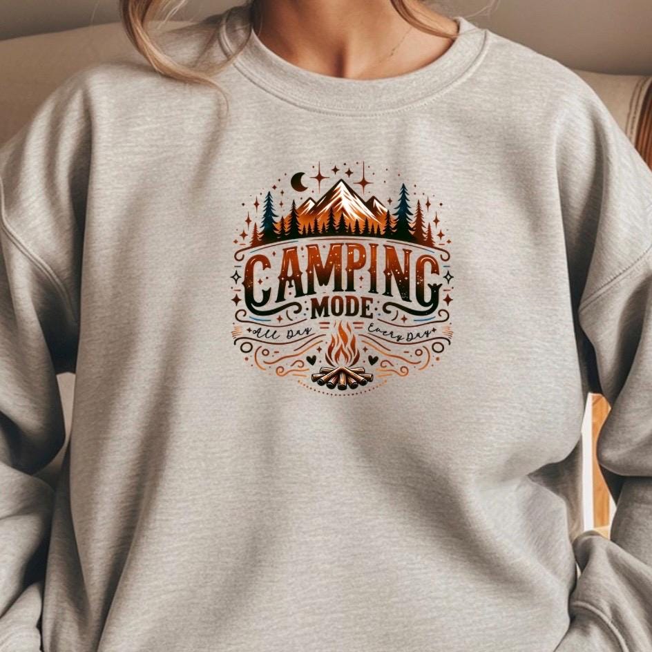 Camping Mode Shirt or Sweatshirt – Funny Camping Graphic Tee – Unisex Outdoor Lover Gift