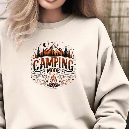 Camping Mode Shirt or Sweatshirt – Funny Camping Graphic Tee – Unisex Outdoor Lover Gift