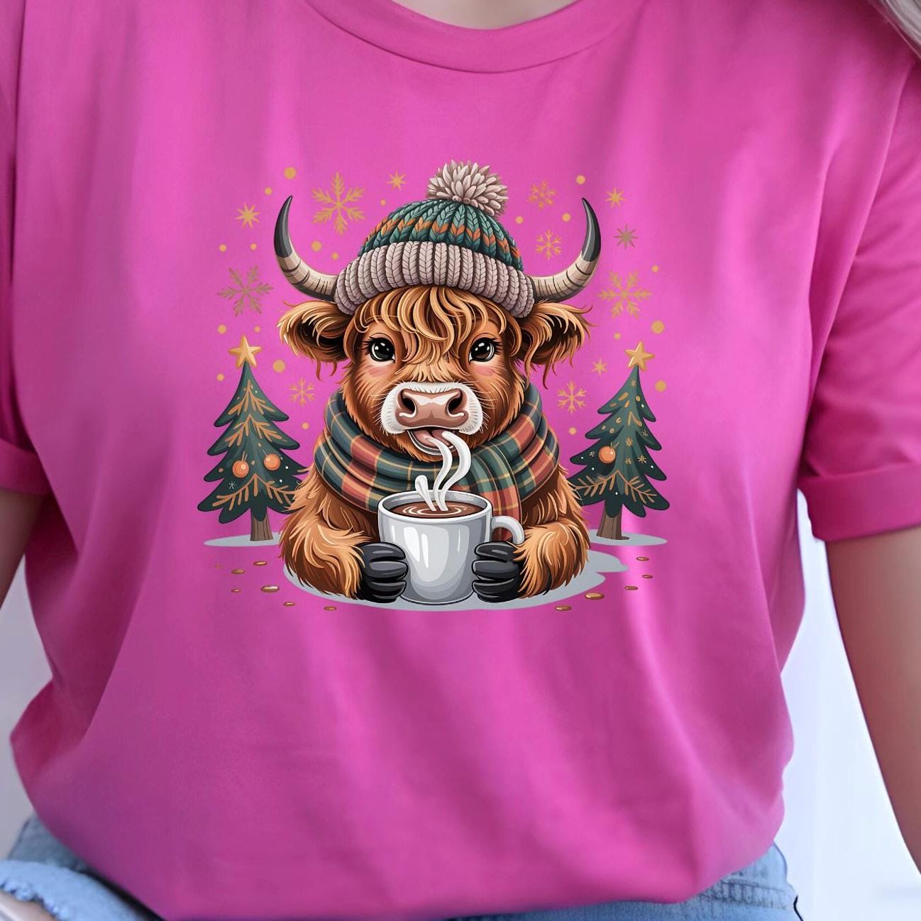 Highland Cow Hot Cocoa Sweatshirt or t shirt