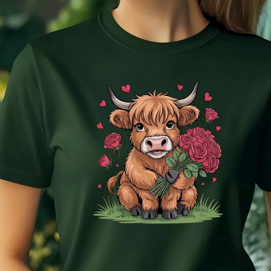 Highland Cow Valentine Shirt, Cute Cow Sweatshirt, Valentine Gift, Gildan Unisex Cozy Top