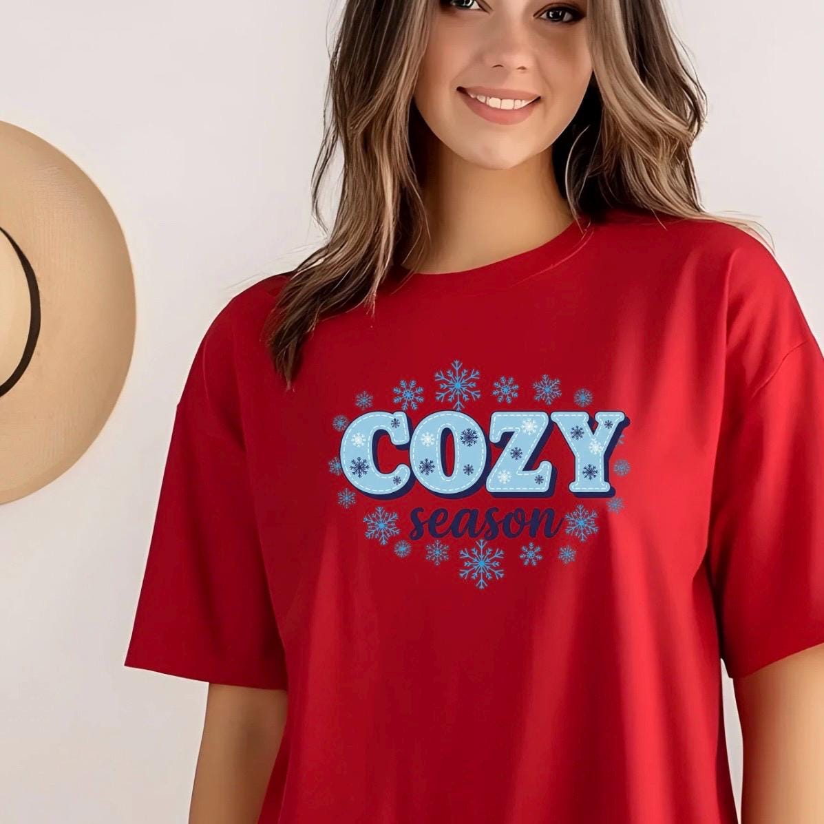 Cozy Season Shirt or Sweatshirt – Winter Snowflake Gildan Tee – Cozy Vibes Gift for Women