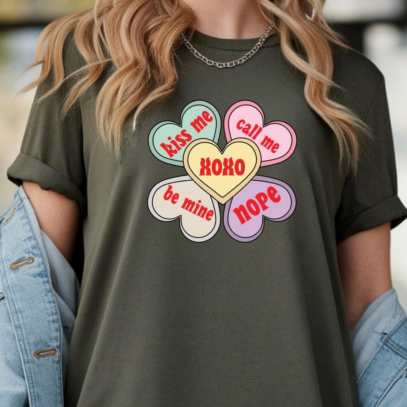 Valentine Conversation Hearts Crewneck — seasonal, gift‑friendly
