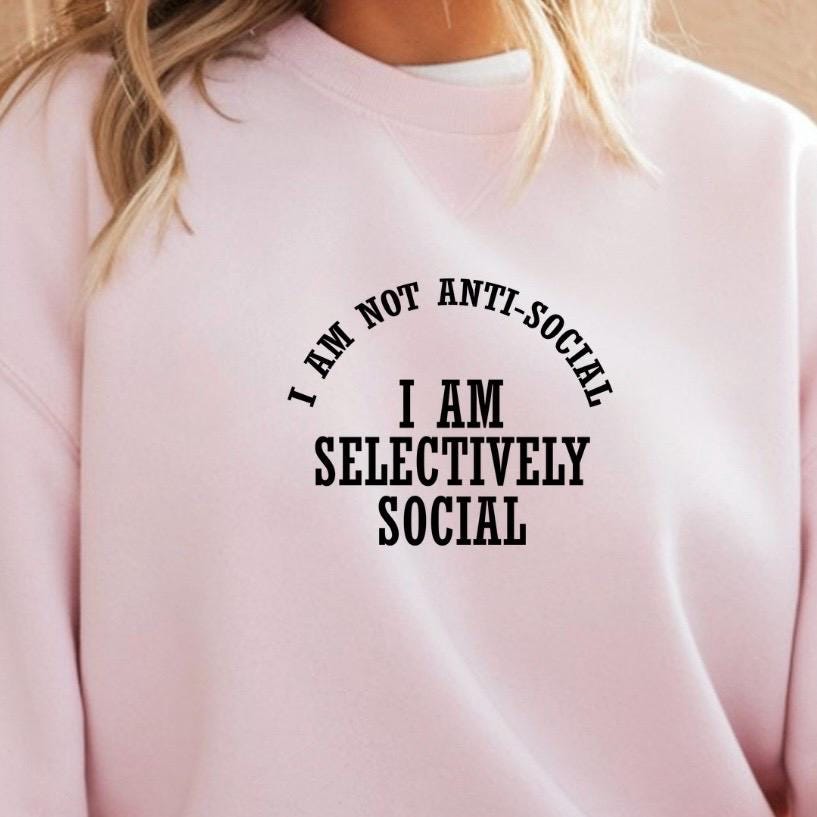 Selectively Social Shirt Funny Sarcastic T Shirt Unisex Gildan Tee Introvert Humor Gift