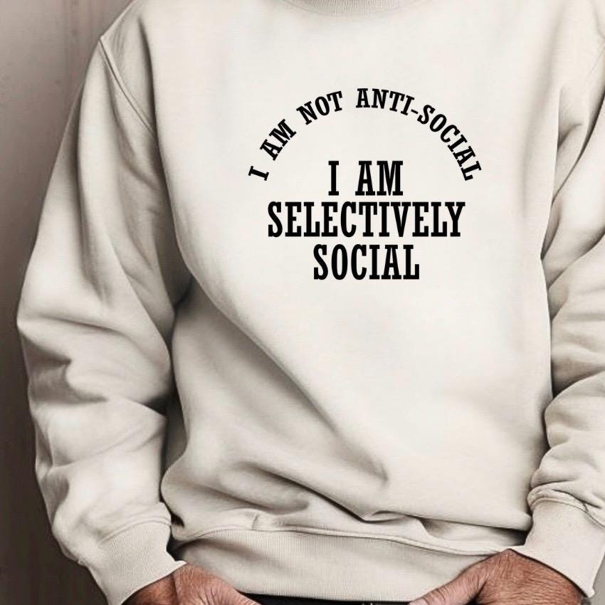 Selectively Social Shirt Funny Sarcastic T Shirt Unisex Gildan Tee Introvert Humor Gift