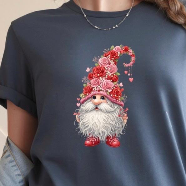 Valentine Gnome Shirt or Sweatshirt – Gildan Unisex Fit – Cute DTF Print for Women & Teens
