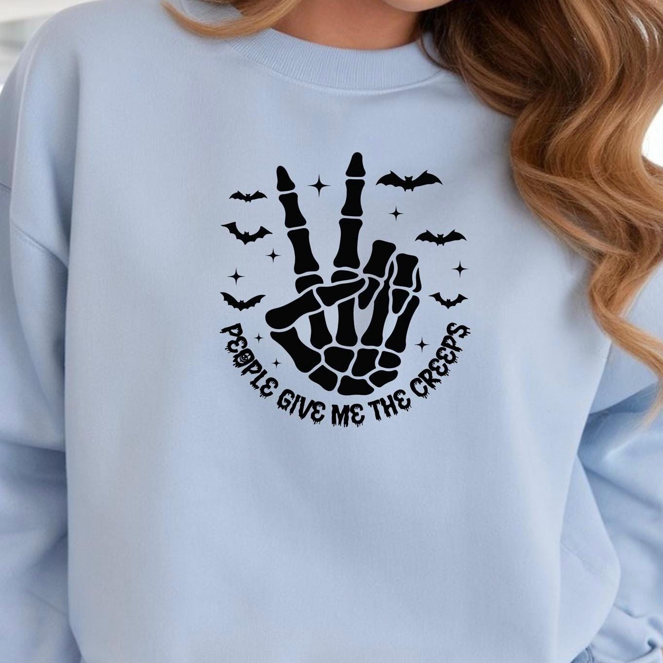Skeleton Peace Sign Shirt, Spooky Halloween Graphic Tee, Fall Vibes