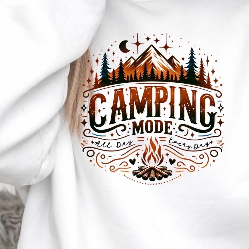 Camping Mode Shirt or Sweatshirt – Funny Camping Graphic Tee – Unisex Outdoor Lover Gift