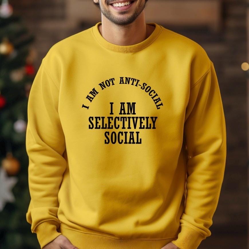 Selectively Social Shirt Funny Sarcastic T Shirt Unisex Gildan Tee Introvert Humor Gift