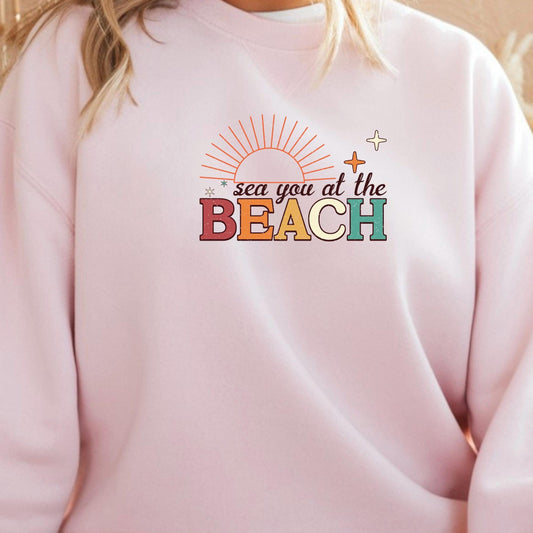Sea You at the Beach Shirt, Beach Vacation Shirt, Summer Graphic Tee, Coastal Retro Beach Shirt