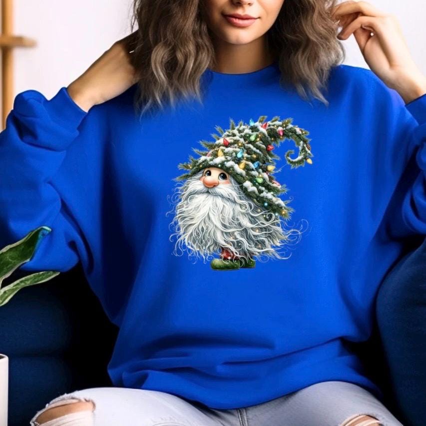 Whimsical Christmas Gnome Sweatshirt or Tee – Cozy Winter Apparel for Holiday Lovers