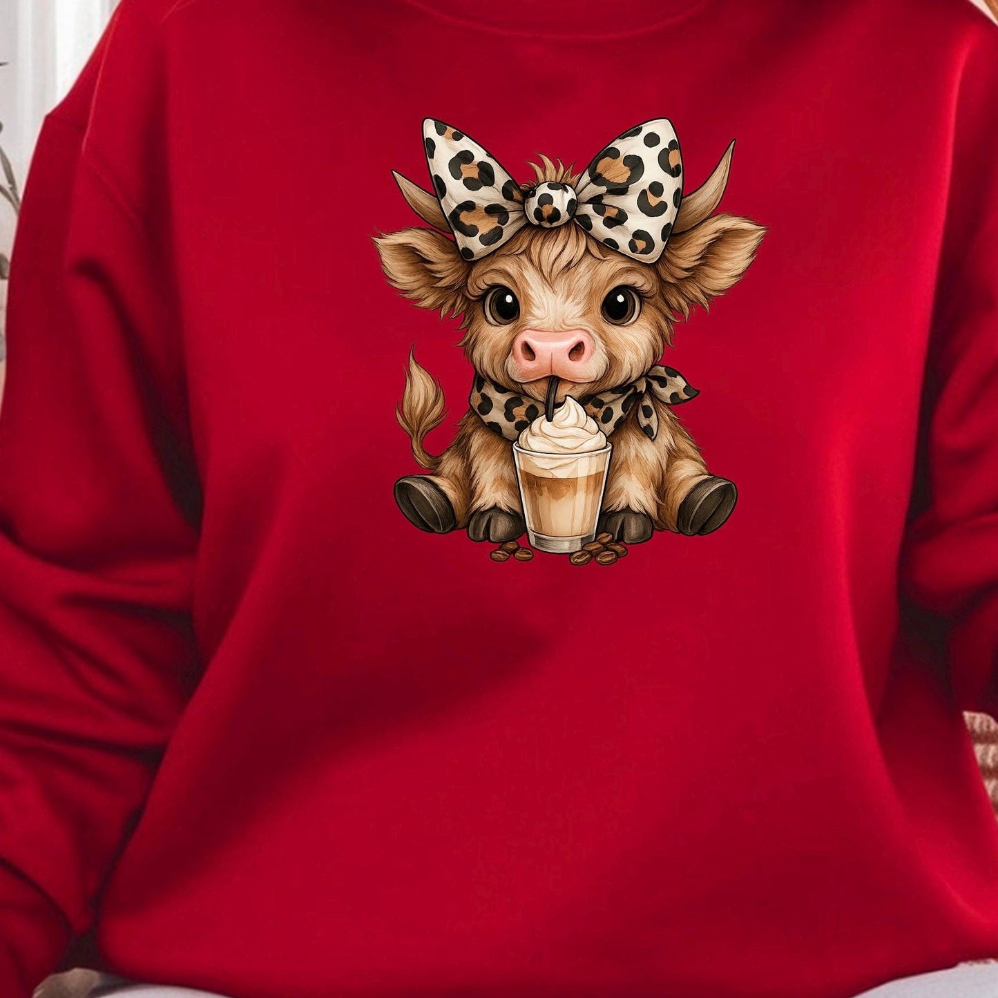 Highland Cow Shirt Sweatshirt Cute Cow Graphic Tee Cozy Animal Lover Gift Unisex Gildan