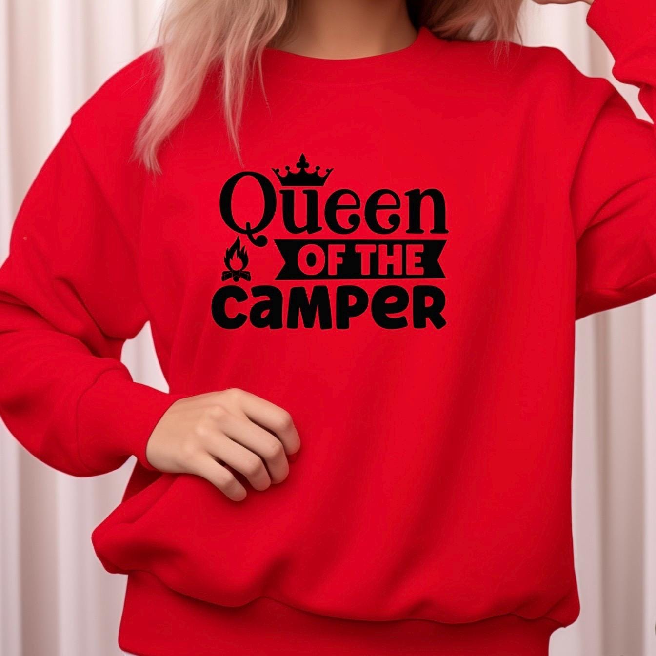 Queen of the Camper Sweatshirt, Funny RV Camping Gift